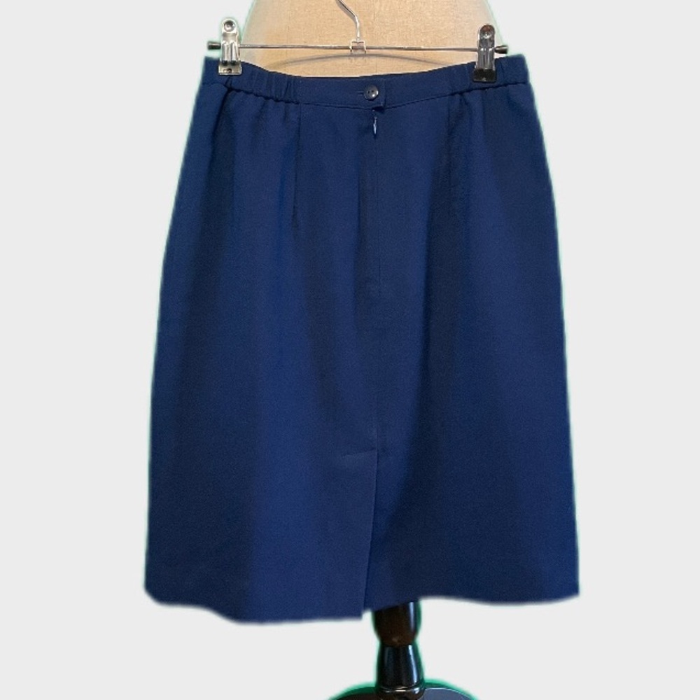 Vintage Talbots Petite 4P Wool Wide Mock Neck Navy Suit 21” Skirt Like New 🇺🇸 - Picture 8 of 16